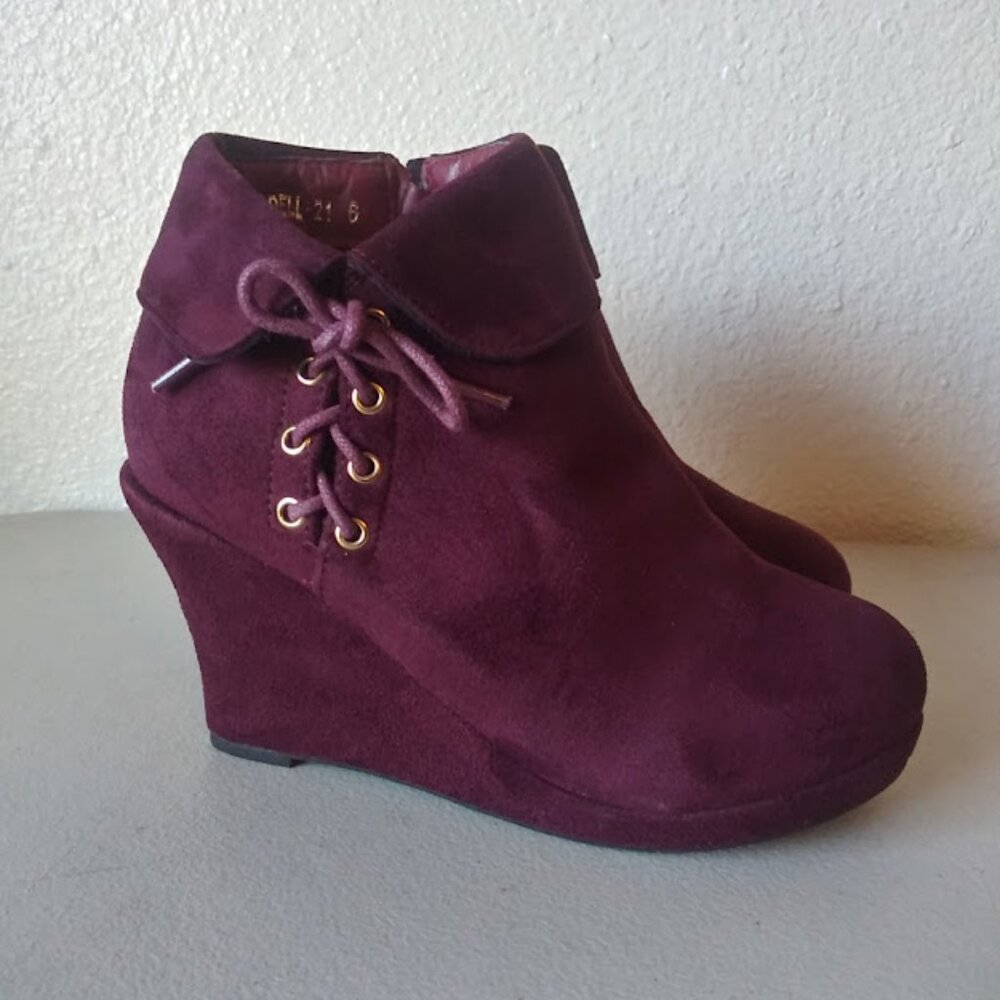 Top Moda Odell women's size 6 Plum color ankle boots